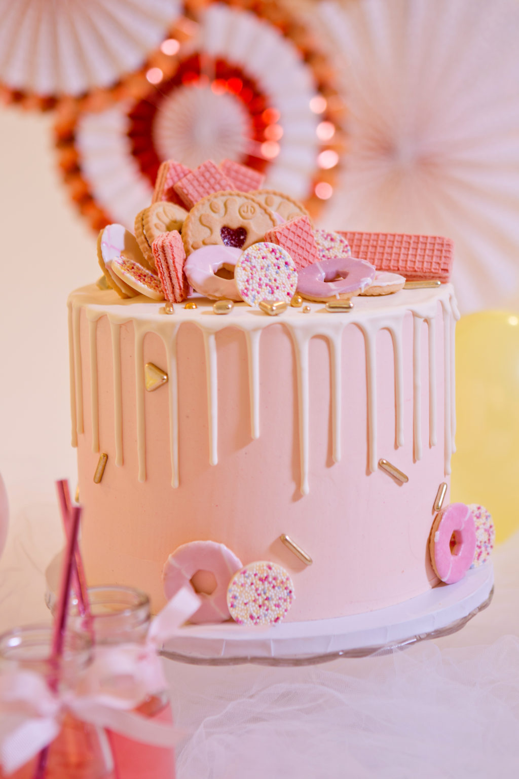 Pink Raspberry and Candy Drip Cake No.D007 Creative Cakes