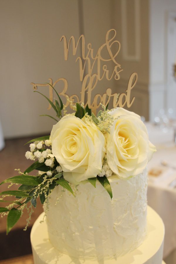 Buttercream Wedding Cake with Ivory Flowers No.W110 - Image 2