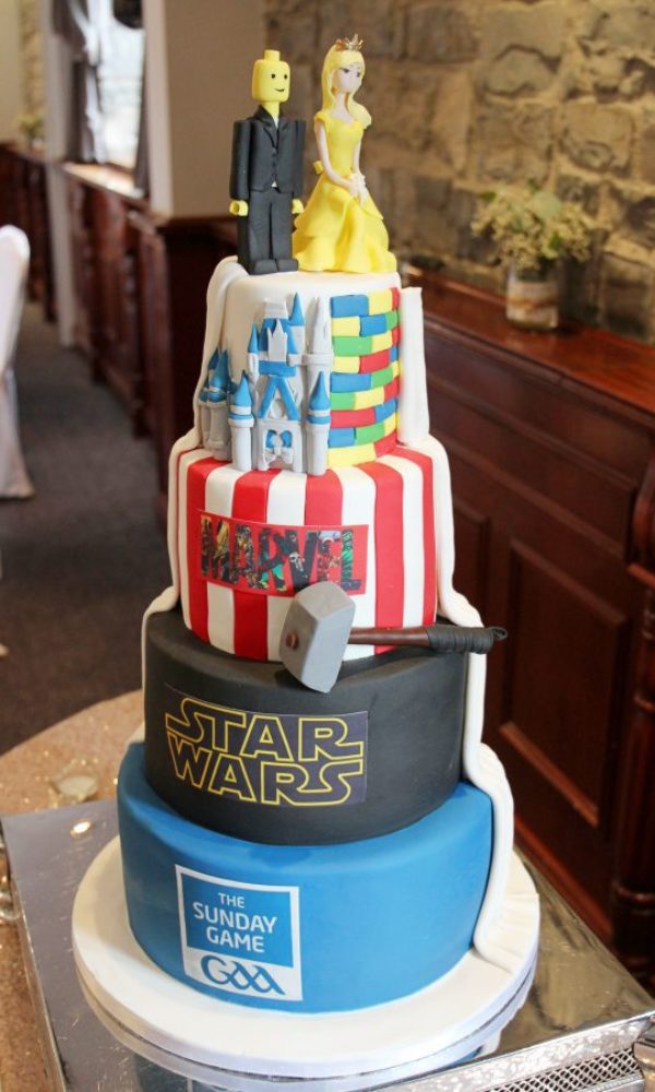 Half And Half Superhero And Disney Wedding Cake No W041 Creative Cakes