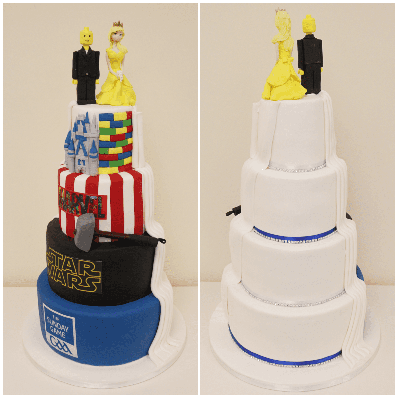 Half And Half Superhero And Disney Wedding Cake No W041 Creative Cakes