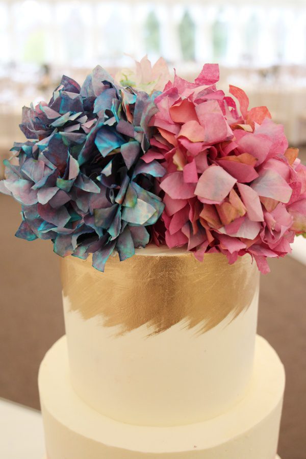 Ombre Buttercream Wedding Cake with Silk Flowers No.W127 - Image 2