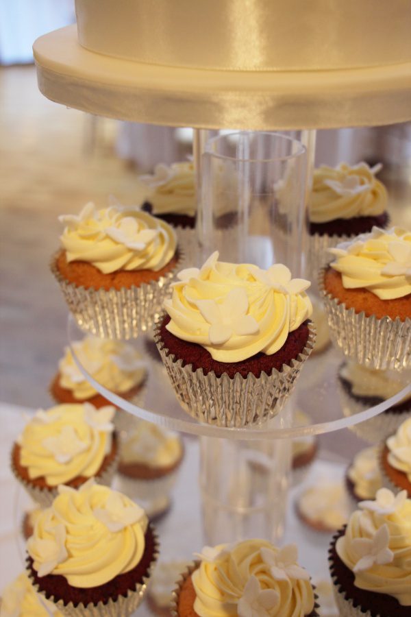 Wedding Cupcake Tower with Ivory Hydrangeas No.W283 - Image 4