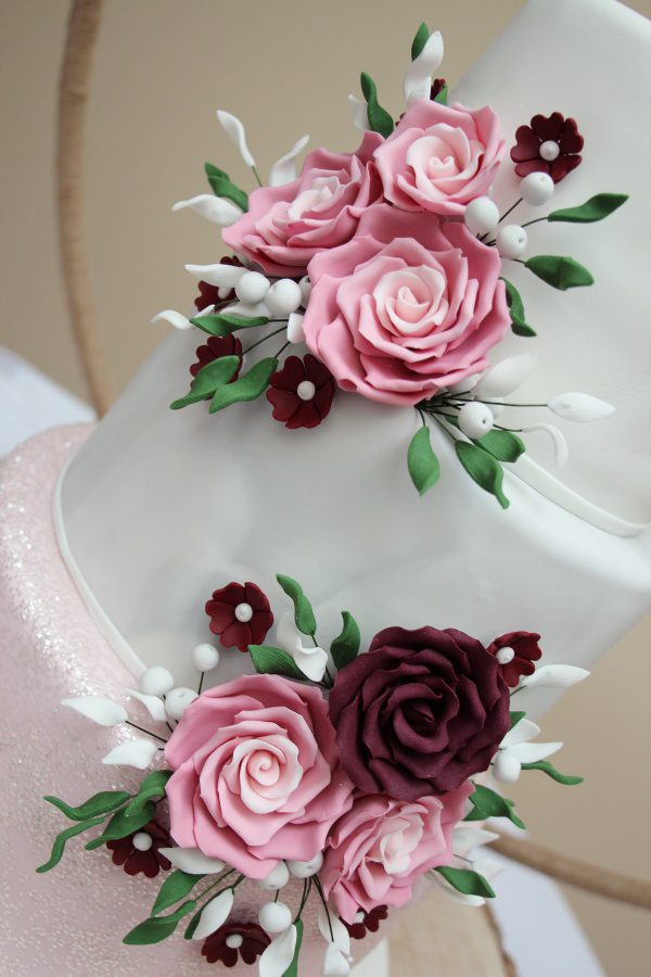 Wedding Cake with Grey Marble and Pink Shimmer No.W294 - Image 2