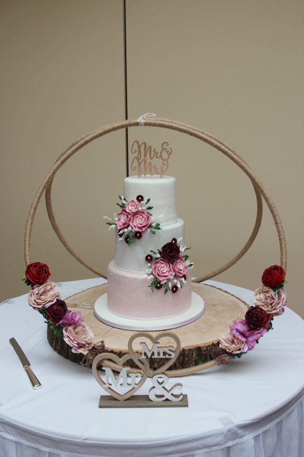 Wedding Cake with Grey Marble and Pink Shimmer No.W294 - Image 3