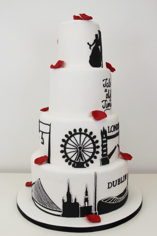 Beauty and the Beast Silhouette Wedding Cake No.W309 - Image 4