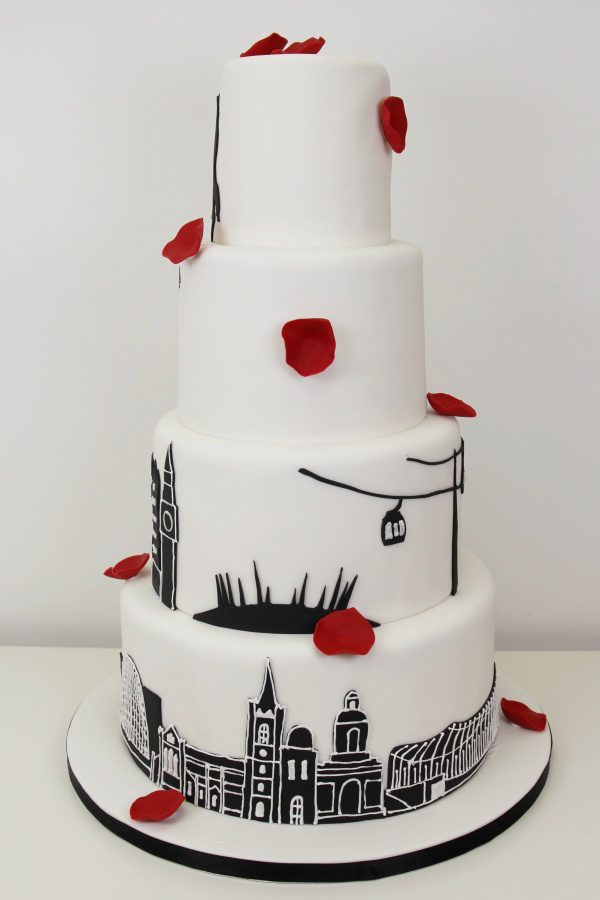 Beauty and the Beast Silhouette Wedding Cake No.W309 - Image 2