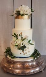 Blue and Gold Buttercream Wedding Cake No.W236pp