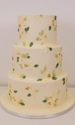 Buttercream Spring Flowers Wedding Cake No.W272p