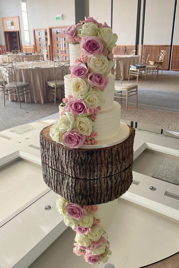 Buttercream Wedding Cake with Cascading Roses No.W200 - Image 2