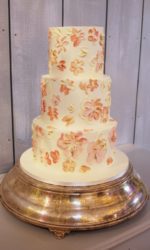 Buttercream Wedding Cake with Palette Flowers No.W035p