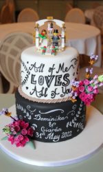 Chalkboard Wedding Cake with Lego No.W336p