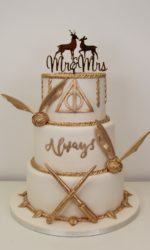 Gold Harry Potter Wedding Cake No.W336p
