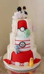 Half and Half Style Pokemon Wedding Cake No.W142(A)ap