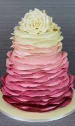 Pink Ombre Ruffles Chocolate Wedding Cake No.W155p