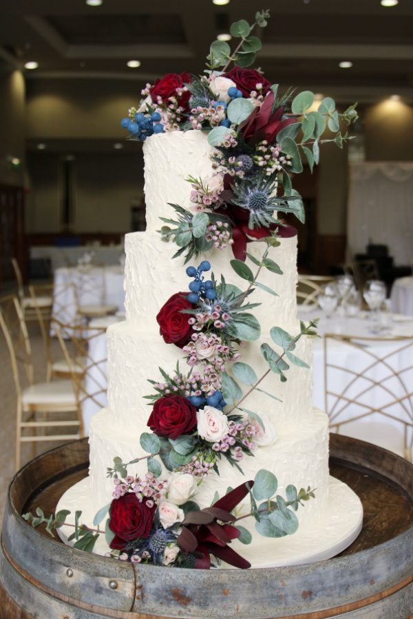Rustic Buttercream Wedding Cake with Eucalyptus No.W326 - Image 2