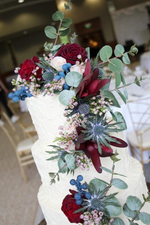 Rustic Buttercream Wedding Cake with Eucalyptus No.W326 - Image 4