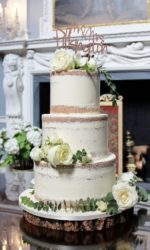 Semi Naked Wedding Cake with Eucalyptus No.W287p