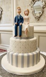 Wedding Cake with Silver Stripes and Diamonds No.W213p