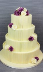 White Chocolate Cigarellos with Roses Wedding Cake No.W163ap