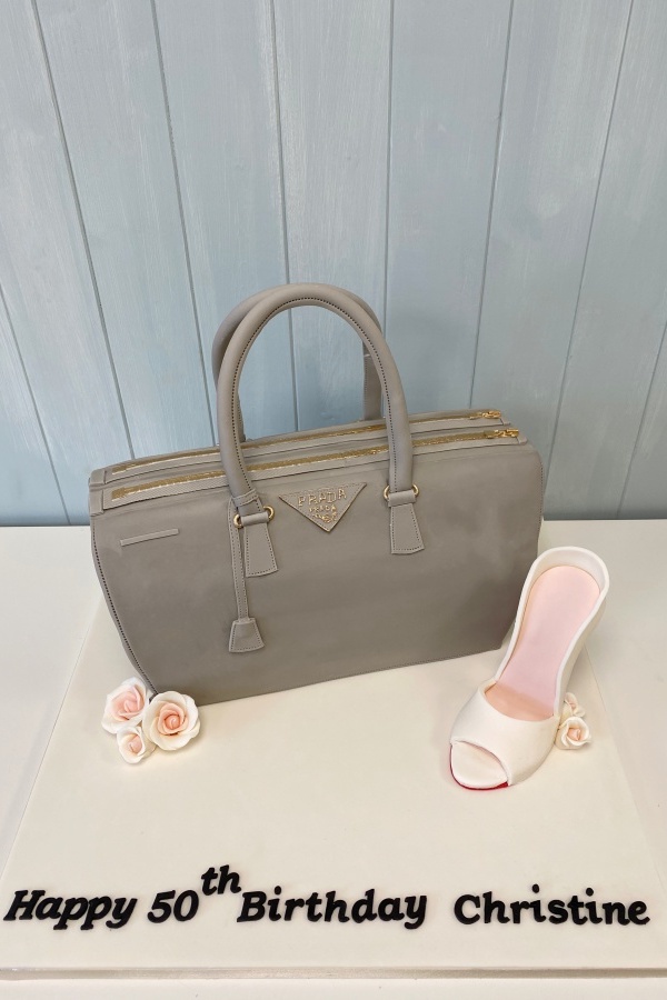 Beige Prada Handbag Birthday Cake No.N099 - Image 2