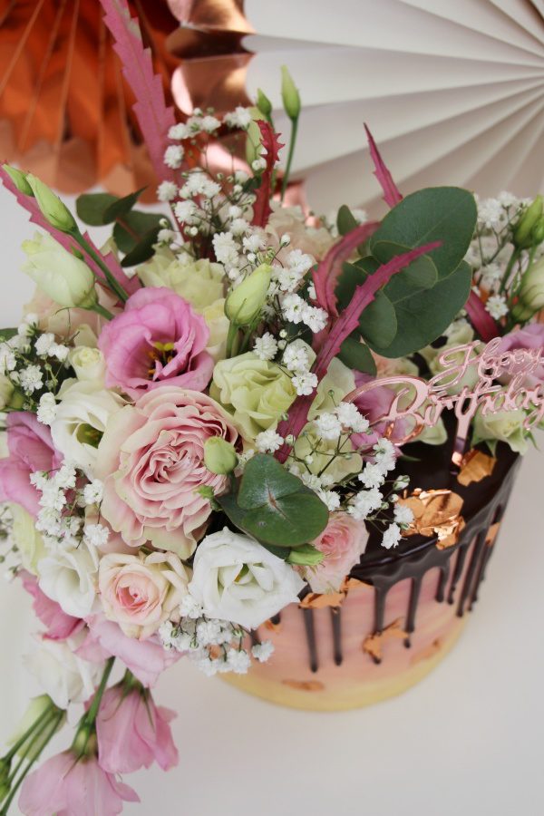 Blossom Flowers and Rose Gold Cake No.D043 - Image 3