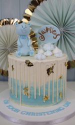Blue Drip Christening Cake No.D011p