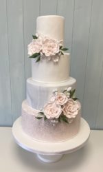 Blush Pink and Soft Marble Wedding Cake No.W232p