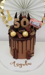 Chocolate Drip Cake with Gold Number No.D035p