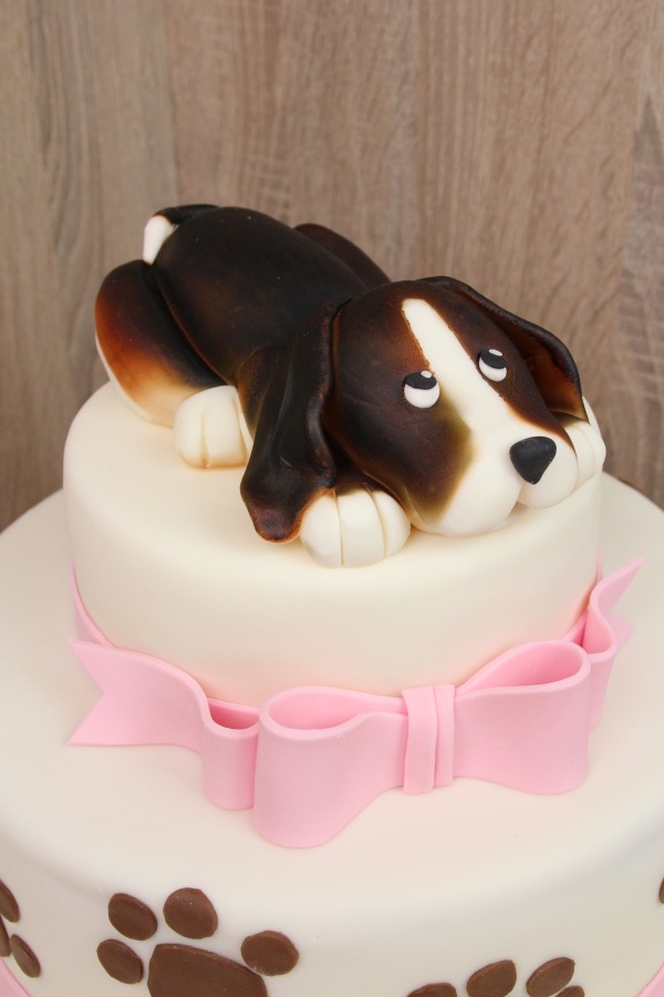 Dog and Pink Bow Birthday Cake No.N061 - Image 2