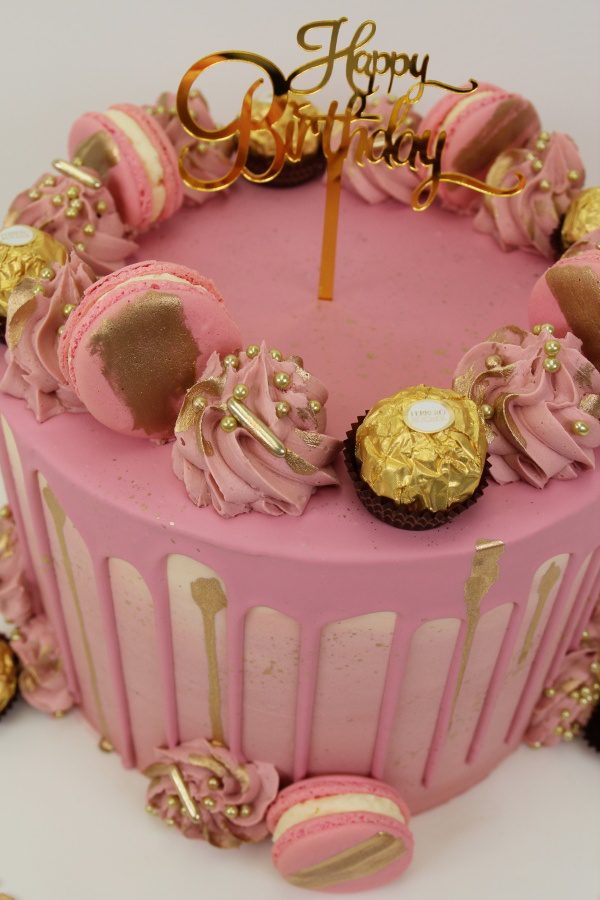 Dusky Pink Buttercream Drip Cake No.D027 - Image 2