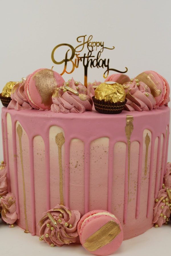 Dusky Pink Buttercream Drip Cake No.D027 - Image 3