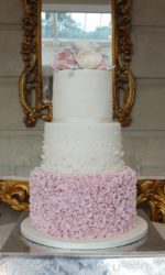 Dusky Pink Ruffles and Pearls Wedding Cake No.W086 copyp