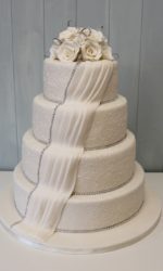 Fine Lace with Drape Wedding Cake No.W151p