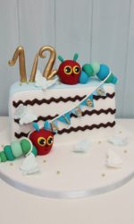 Half Birthday Cake with Caterpillar No.K069p