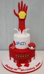 Iron Man, Pokemon and Liverpool Birthday Cake No.N022p