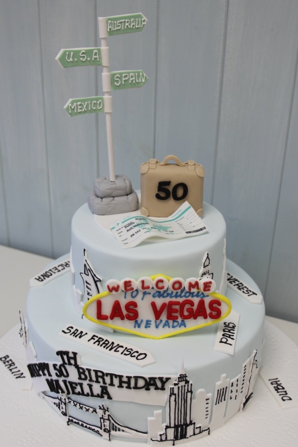 Las Vegas Travel Birthday Cake No.N087 - Image 2