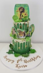 Madagascar Buttercream Birthday Cake No.D040ap