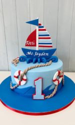Nautical Theme 1st Birthday Cake No.K071p