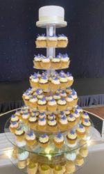 Navy Butterflies Wedding Cupcake Tower No.W321p