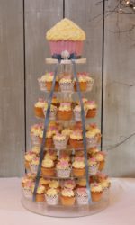 Pink Bows and Butterflies Cupcake Tower No.W173(A)aap