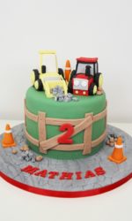 Tractor and Digger Birthday Cake No.K077cp