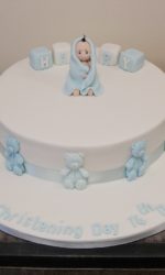 Baby and Teddies Christening Cake No.CH004p