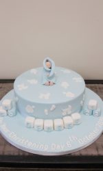 Baby with Blue Blanket Christening Cake No.CH006(A)p
