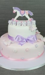 Christening Cake with Rocking Horse and Butterflies No.CH042(B)p