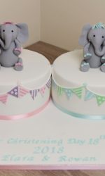 Christening Cakes with Elephants Cake Toppers No.CH007p
