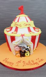 Circus Tent and Animals Birthday Cake No.K026p