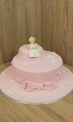 Communion Cake with Pink Bow No.OCC003p