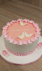 Flowers and Butterflies Christening Cake No.CH031(A)
