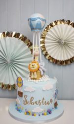Hot Air Balloon First Birthday Cake No.K060p