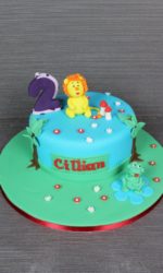 Lion and Frog Birthday Cake No.K029p